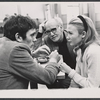 Terence Stamp, director Gilchrist Calder?, and Juliet Mills in rehearsal for the stage production Alfie!