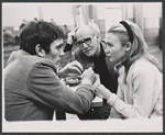 Terence Stamp, director Gilchrist Calder?, and Juliet Mills in rehearsal for the stage production Alfie!