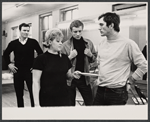 Marcia Ashton and Terence Stamp [center] and unidentified others in rehearsal for the stage production Alfie