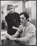 Vanya Franck and Terence Stamp in rehearsal for the stage production Alfie