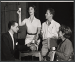 William Daniels [left], Viveca Lindfors [right] and unidentified others in American Repertory Company