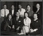 Viveca Lindfors [front row left], William Daniels [back row second from left] and unidentified others in American Repertory Company