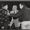 Herbert Berghof, director Jose Ferrer, and George C. Scott in rehearsal for the stage production The Andersonville Trial