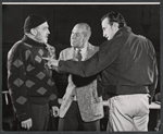 Herbert Berghof, director Jose Ferrer, and George C. Scott in rehearsal for the stage production The Andersonville Trial