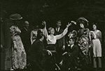 Barbra Streisand (center) and cast in the stage production Funny Girl.