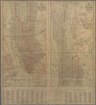 Map of New York City (Manhattan) with house number guide, subway, elevated and street-cars