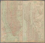Map of New York City [Manhattan] with house number guide, subway, elevated, and street-cars
