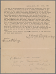 Transfer to Edward Stratemeyer of uncompleted manuscript written by Horatio Alger, Jr.