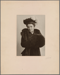 Harriet Stratemeyer Adams wearing fur coat