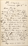 Bridge, [Horatio], ALS to. Sep. 3, 1860.