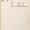 Bridge, [Horatio], ALS to. Sep. 3, 1860.