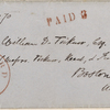 Ticknor, [William D.], ALS to. Apr. 6, 1853.