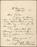 Fields, [James T.], ALS to. Sep. 27, 1862.