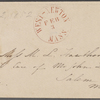 Hawthorne, Maria Louisa, ALS to, with postscript by Nathaniel Hawthorne. Feb. 2, 1852.