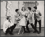 Edmund Gaynes, Karin Wolfe and unidentified others in the 1963 Off-Broadway revival of Best Foot Forward