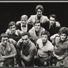 The replacement cast (Tom Aldredge, Phillip Clark, Philip Cusak, Don Fenwick, Ted LePlat, George Monk, Joe Palmieri, Gerald Taupier, and Lisle Wilson) in the stage production The Boys in the Band.