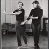 Michael Kidd and Mary Tyler Moore in rehearsal for the stage production Brekafast at Tiffany's