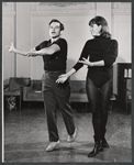 Michael Kidd and Mary Tyler Moore in rehearsal for the stage production Brekafast at Tiffany's