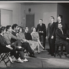 Karin Wolfe, Bill Hayes, Jesse Pearson, Ramona Bittles, Eddie Applegate, Mimi Kelly, Bob Van Hooton, Charles Strouse and unidentified others in rehearsal for the 1961 tour of Bye Bye Birdie