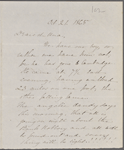 Hawthorne, Una, ALS to. Oct. 21, 1865.