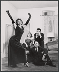 Lee Firestone, Lynn Kevin, Jack Betts, and Jean Shepherd in the stage production Banquet for the Moon