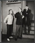 Joan van Ark, Jules Munshin, and Joel Crothers in the stage production Barefoot in the Park