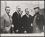Noel Willman [far left], Bert Lahr [far right] and unidentified others in publicity photo for the stage production The Beauty Part