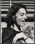 Marian Seldes and L.P. (the dog) in rehearsal for the stage production Before You Go