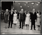 Gretchen Wyler, John Raitt, Florence Henderson, guest host Henry Fonda, Barbara McNair, Johnny Harmon, Susan Watson, and cast members performing in the "Lyrics by Oscar Hammerstein" episode on the TV variety series The Bell Telephone Hour