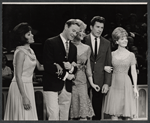 Barbara McNair, Johnny Harmon, Gretchen Wyler, John Raitt, and Florence Henderson performing in the "Lyrics by Oscar Hammerstein" episode on the TV variety series The Bell Telephone Hour