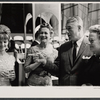 Florence Henderson and unidnetified people backstage during the "Lyrics by Oscar Hammerstein" episode on the TV variety series The Bell Telephone Hour