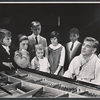 Unidentified children and Leonard Bernstein in rehearsal for the TV music series The Bell Telephone Hour