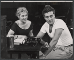 Judy Holliday and Sydney Chaplin in rehearsal for the stage production Bells Are Ringing