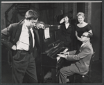 Adolph Green, Betty Comden, Judy Holliday, and Jule Styne in rehearsal for the stage production Bells Are Ringing