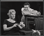 Judy Holliday and Sydney Chaplin in rehearsal for the stage production Bells Are Ringing