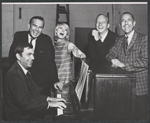 John Kander, Fred Ebb, Jill Haworth, Harold Prince, Peg Murray and unidentified in rehearsal for the stage production Cabaret