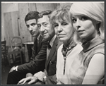 Bert Convy, Jack Gilford, Lotte Lenya and Jill Haworth in rehearsal for the stage production Cabaret