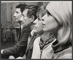 Bert Convy, Jack Gilford, Lotte Lenya and Jill Haworth in rehearsal for the stage production Cabaret