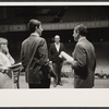 Lotte Lenya, Bert Convy, Harold Prince and Jack Gilford in rehearsal for the stage production Cabaret