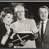 Signe Hasso, Harold Prince and Leo Fuchs in rehearsal for the 1967 tour of the stage production Cabaret