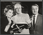 Signe Hasso, Harold Prince and Leo Fuchs in rehearsal for the 1967 tour of the stage production Cabaret
