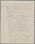 "A series of irregular jets from a fount hight Castaly aimed at a poor Robin." Holograph poem, unsigned, undated, and earlier draft.