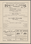 La Loie Fuller Dance Program, Boston Theater