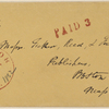 Ticknor, [William D.], ALS to. Oct. 2, 1852.