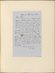 Ticknor, [William D.], ALS to. Feb. 26, 1853.