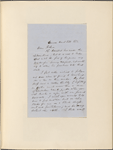 Ticknor, [William D.], ALS to. Mar. 28, 1853.