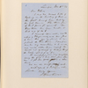 Ticknor, [William D.], ALS to. Nov. 11, 1853.