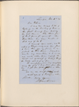 Ticknor, [William D.], ALS to. Nov. 11, 1853.