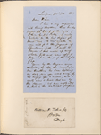 Ticknor, [William D.], ALS to. Nov. 25, 1853.