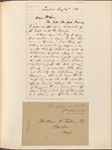 Ticknor, [William D.], ALS to. May 12, 1854.